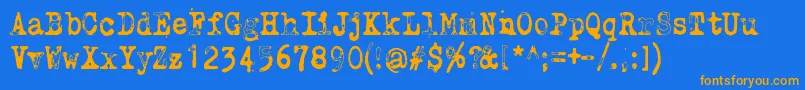 WhyDoWeBlinkSoFrequentlyJungle Font – Orange Fonts on Blue Background