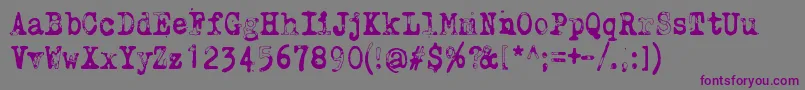 Czcionka WhyDoWeBlinkSoFrequentlyJungle – fioletowe czcionki na szarym tle