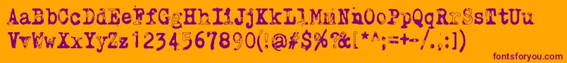 WhyDoWeBlinkSoFrequentlyJungle Font – Purple Fonts on Orange Background