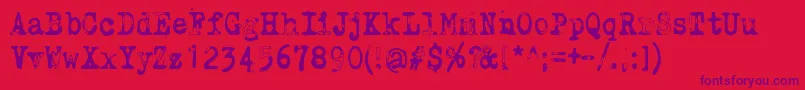 WhyDoWeBlinkSoFrequentlyJungle Font – Purple Fonts on Red Background