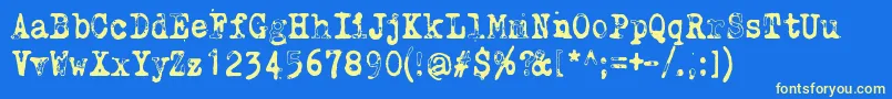 WhyDoWeBlinkSoFrequentlyJungle Font – Yellow Fonts on Blue Background