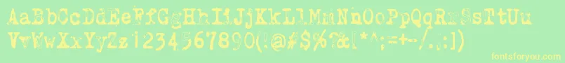 WhyDoWeBlinkSoFrequentlyJungle Font – Yellow Fonts on Green Background