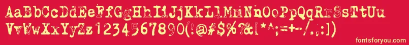 WhyDoWeBlinkSoFrequentlyJungle Font – Yellow Fonts on Red Background