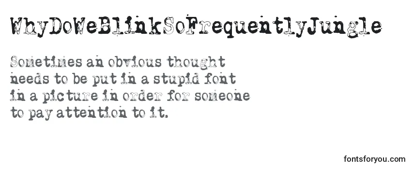 WhyDoWeBlinkSoFrequentlyJungle Font