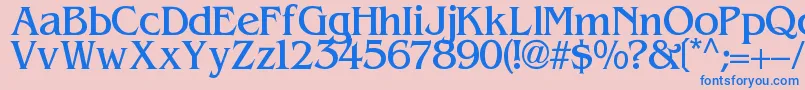 Contacto Font – Blue Fonts on Pink Background