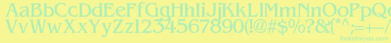 Contacto Font – Green Fonts on Yellow Background