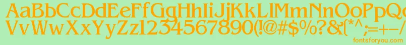 Contacto Font – Orange Fonts on Green Background