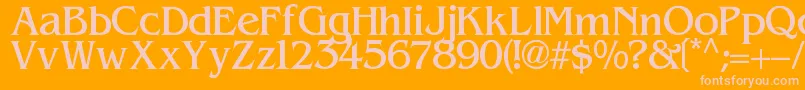 Contacto Font – Pink Fonts on Orange Background