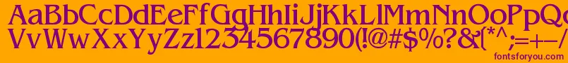 Contacto Font – Purple Fonts on Orange Background