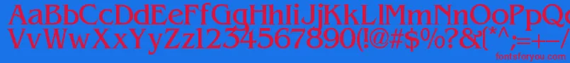 Contacto Font – Red Fonts on Blue Background