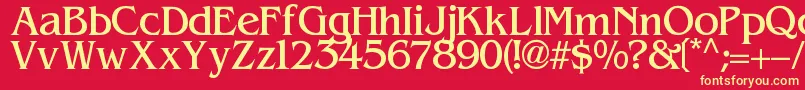 Contacto Font – Yellow Fonts on Red Background