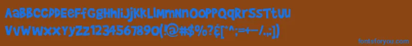 フォントBradbunr – 茶色の背景に青い文字