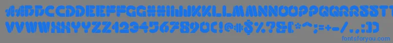 フォントHaricot – 灰色の背景に青い文字