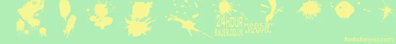 Splat Font – Yellow Fonts on Green Background