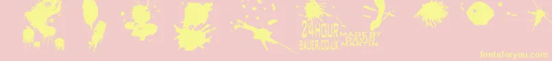 Splat Font – Yellow Fonts on Pink Background