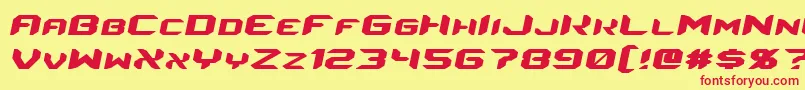 EnergonItalic Font – Red Fonts on Yellow Background