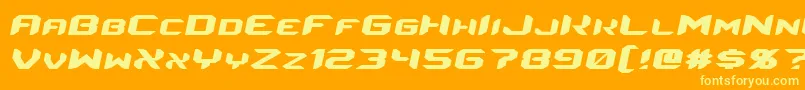 EnergonItalic-Schriftart – Gelbe Schriften auf orangefarbenem Hintergrund