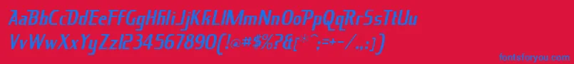 KingRichard Font – Blue Fonts on Red Background