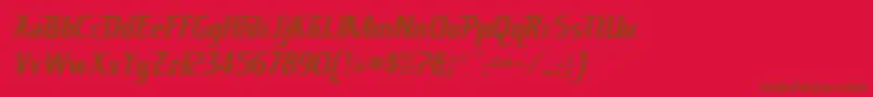 Więcej informacji o czcionce KingRichard Czcionka KingRichard – brązowe czcionki na czerwonym tle