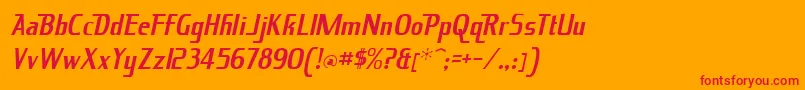 フォントKingRichard – オレンジの背景に赤い文字