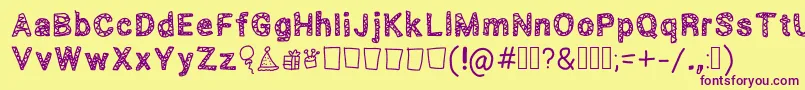 More about Scribbled Font Scribbled Font – Purple Fonts on Yellow Background