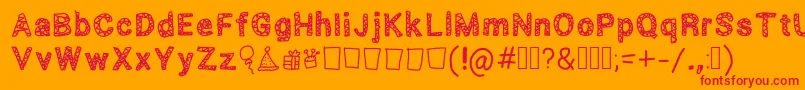 Scribbled Font – Red Fonts on Orange Background