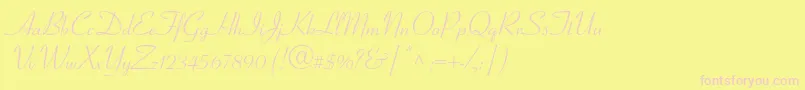 CoronetltstdRegular-Schriftart – Rosa Schriften auf gelbem Hintergrund