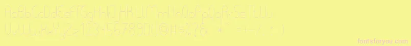 Fonte PycuafLightTfb – fontes rosa em um fundo amarelo