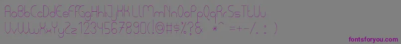 PycuafLightTfb-fontti – violetit fontit harmaalla taustalla