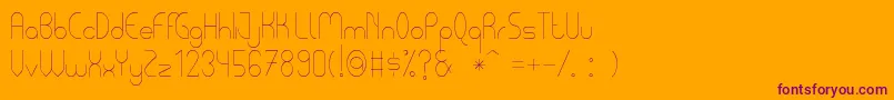 PycuafLightTfb-fontti – violetit fontit oranssilla taustalla