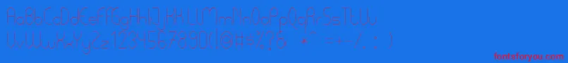 Czcionka PycuafLightTfb – czerwone czcionki na niebieskim tle