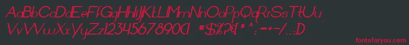 Arrivalsanddeparturesbolditalic Font – Red Fonts on Black Background