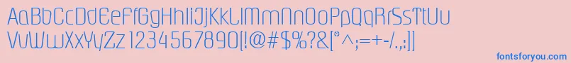 フォントPasadenalRegular – ピンクの背景に青い文字