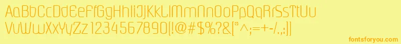 Weitere Informationen zur PasadenalRegular-Schriftart PasadenalRegular-Schriftart – Orangefarbene Schriften auf gelbem Hintergrund