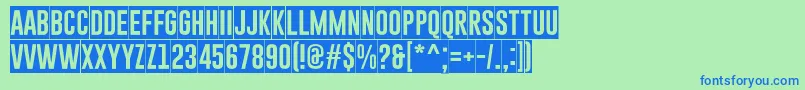 Czcionka GoboldBlockyRegular – niebieskie czcionki na zielonym tle