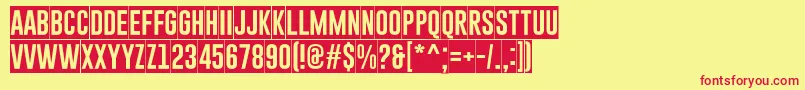 GoboldBlockyRegular Font – Red Fonts on Yellow Background