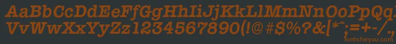 Шрифт TypewriterserialBolditalic – коричневые шрифты на чёрном фоне