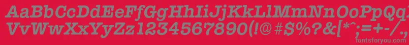 Czcionka TypewriterserialBolditalic – szare czcionki na czerwonym tle