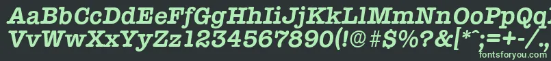 Czcionka TypewriterserialBolditalic – zielone czcionki na czarnym tle