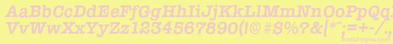 TypewriterserialBolditalic Font – Pink Fonts on Yellow Background