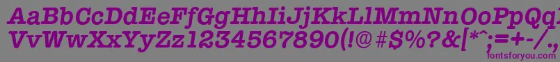 Шрифт TypewriterserialBolditalic – фиолетовые шрифты на сером фоне