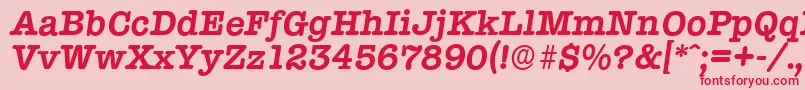 TypewriterserialBolditalic Font – Red Fonts on Pink Background