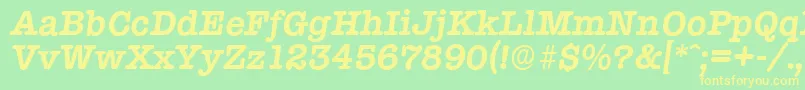 TypewriterserialBolditalic-Schriftart – Gelbe Schriften auf grünem Hintergrund