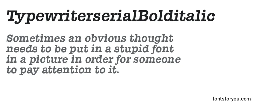 TypewriterserialBolditalic フォントのレビュー