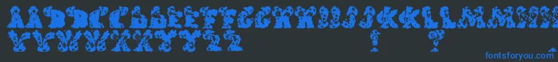 Handlinormal Font – Blue Fonts on Black Background