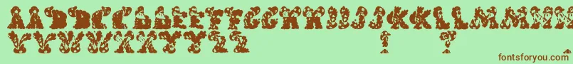 Handlinormal Font – Brown Fonts on Green Background