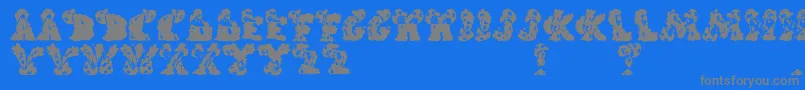 フォントHandlinormal – 青い背景に灰色の文字