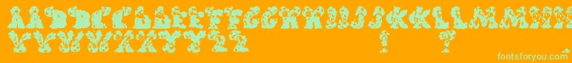 Handlinormal Font – Green Fonts on Orange Background