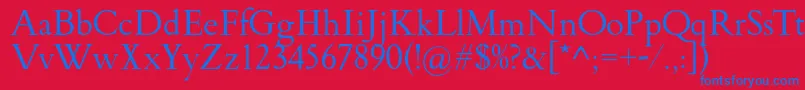 FlankerGriffo Font – Blue Fonts on Red Background