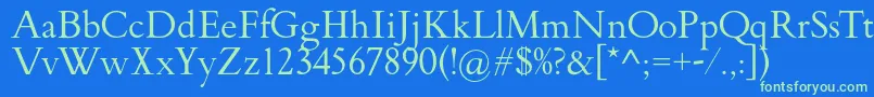 FlankerGriffo Font – Green Fonts on Blue Background